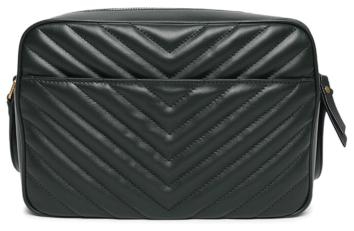 YSLT L*U Quilted Leather Shoulder Bag In Green