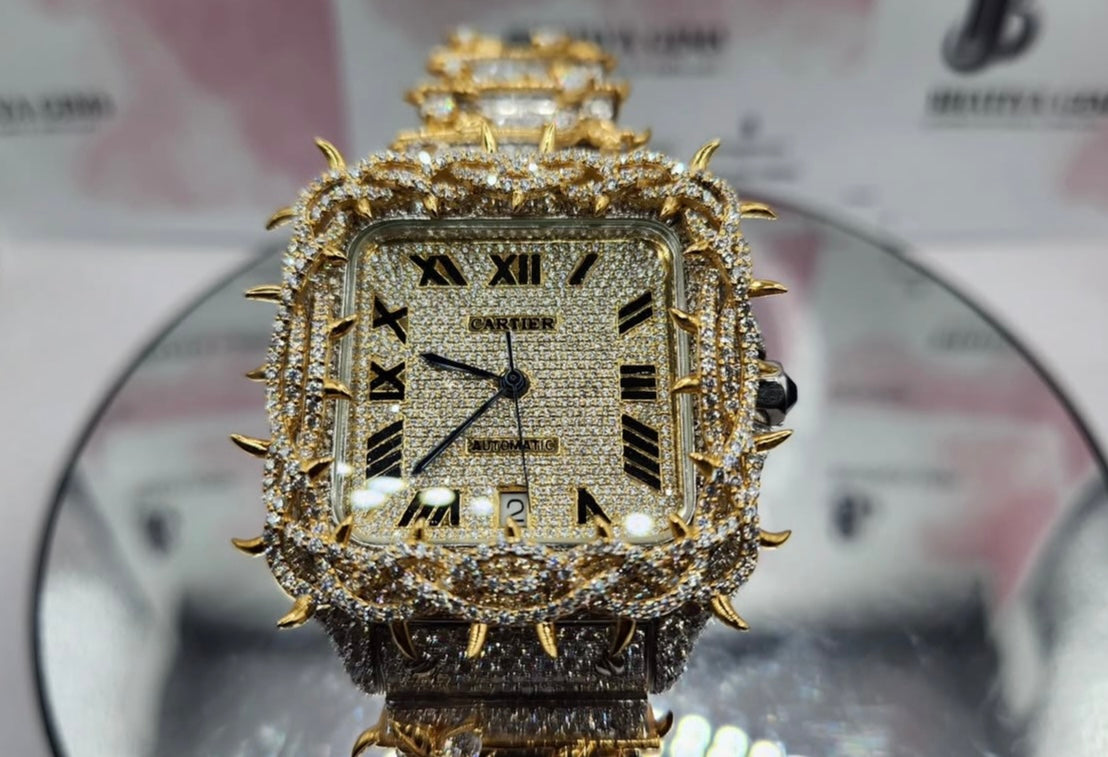 Santos x Vvs Moissanite White yellow gold customized