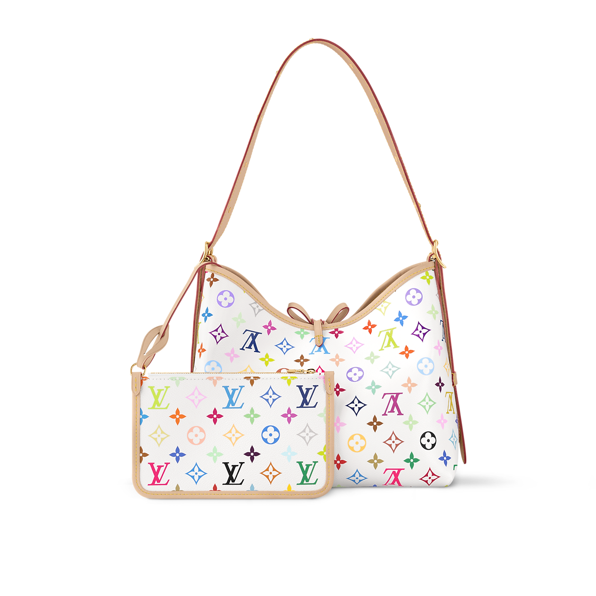 L*V*T x T*M Handbag Carr*All PM Monogram White Multicolor