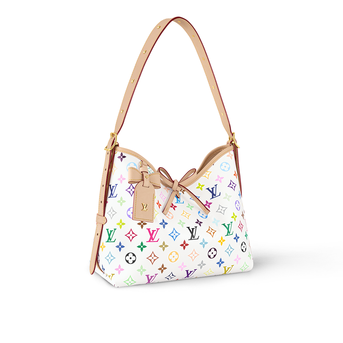 L*V*T x T*M Handbag Carr*All PM Monogram White Multicolor