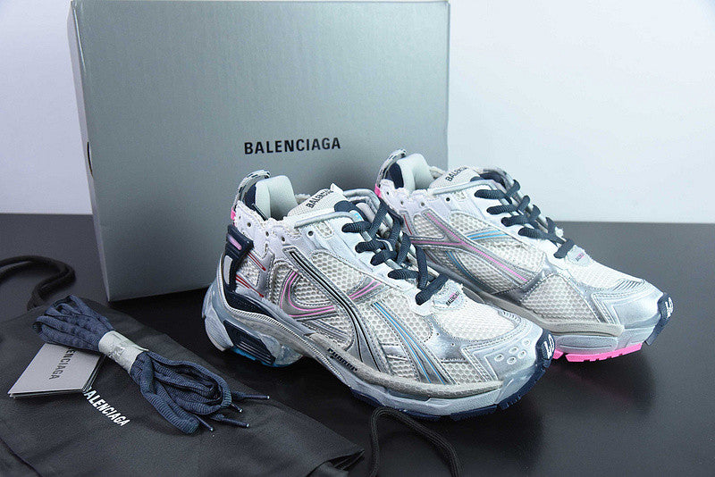 B*lenciaga Runner grey, pink and blue mesh