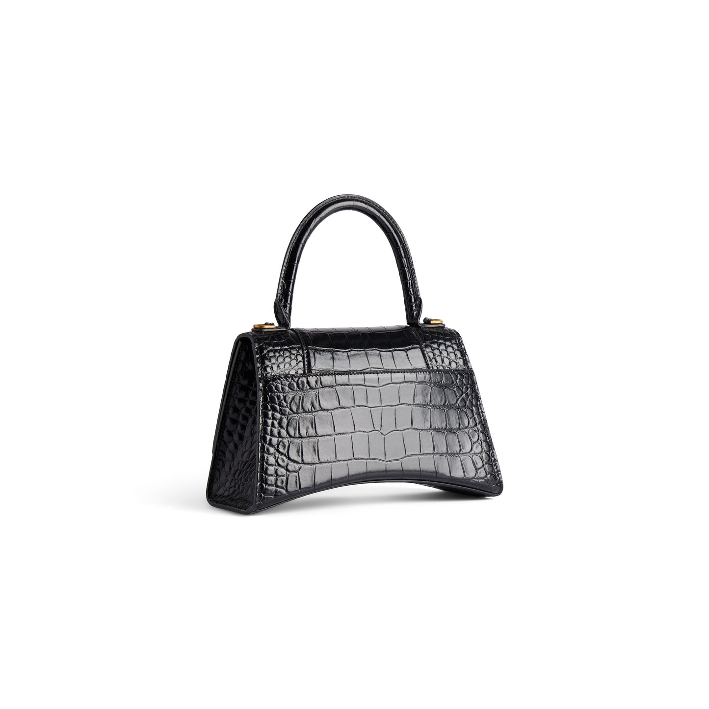 B*lenc*aga Black Croc Hourglass Bag