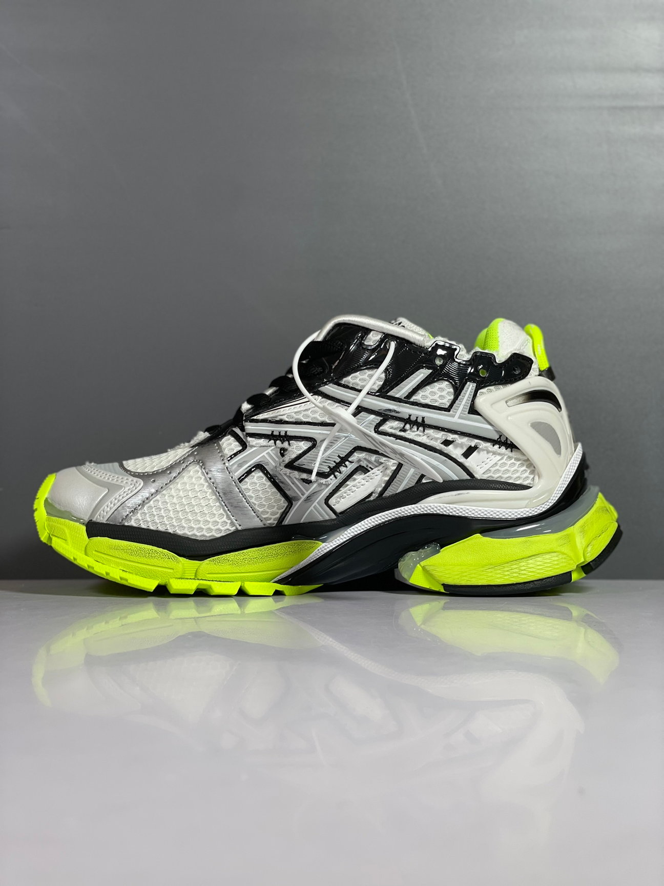 B*lenciaga Runner White Neon Yellow