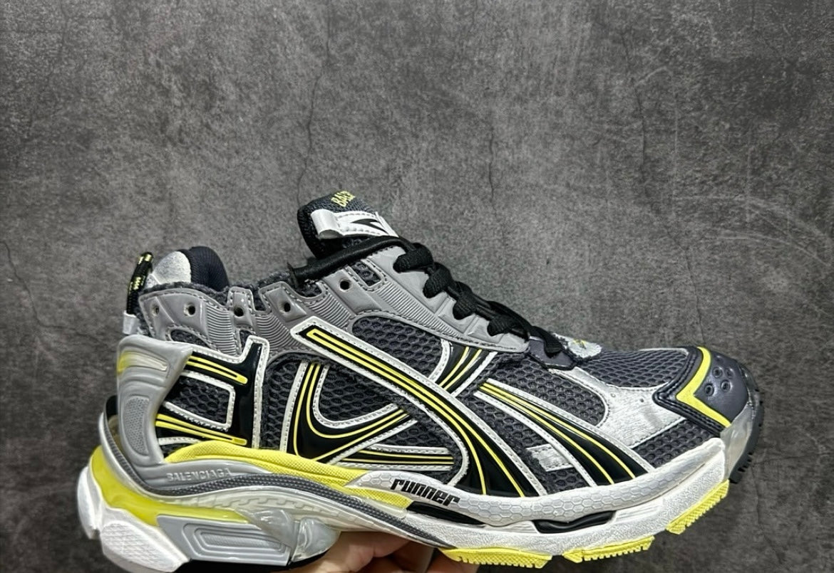 B*lenciaga runner black grey yellow