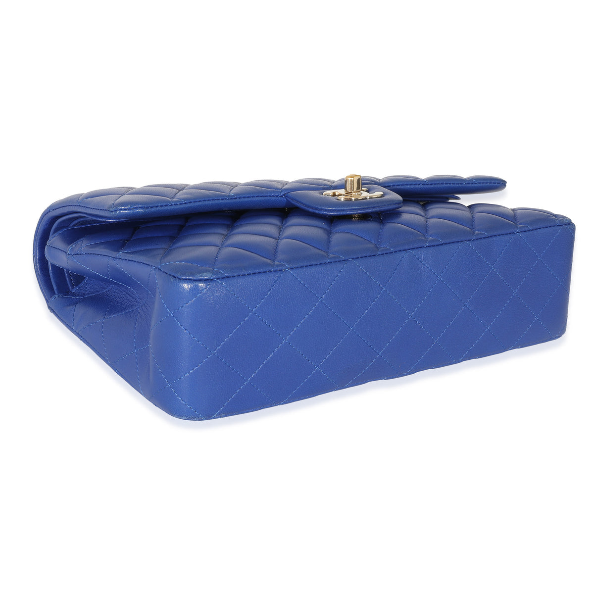 Cha Royal Blue Lambskin Medium Classic Flap Bag