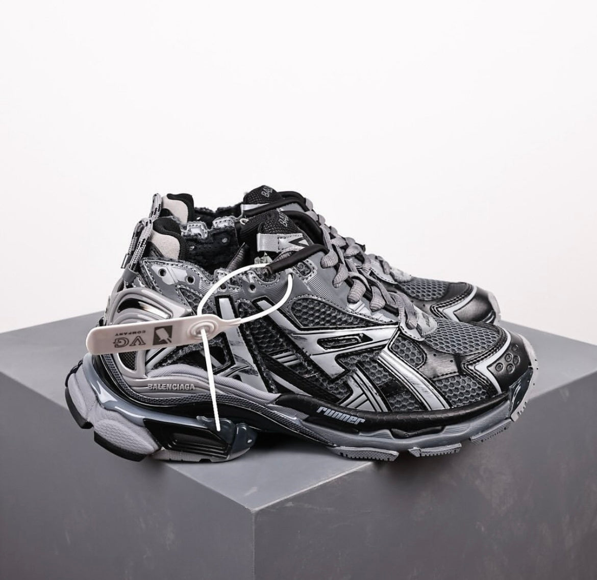 B*lenciaga Runner Sneaker Dark Grey Black