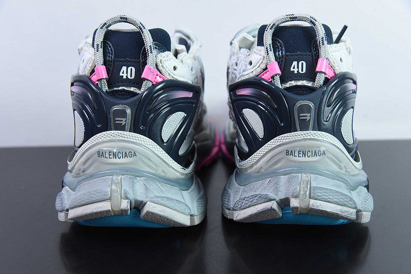 B*lenciaga Runner grey, pink and blue mesh