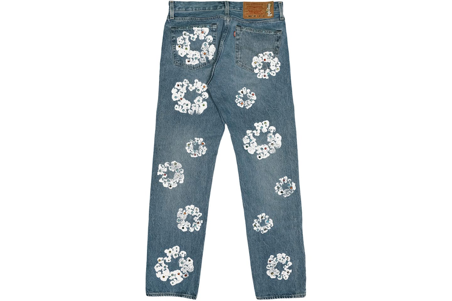 Denim Tears x Levi's 501 Cotton Rhinestone Wreath Blue Jeans