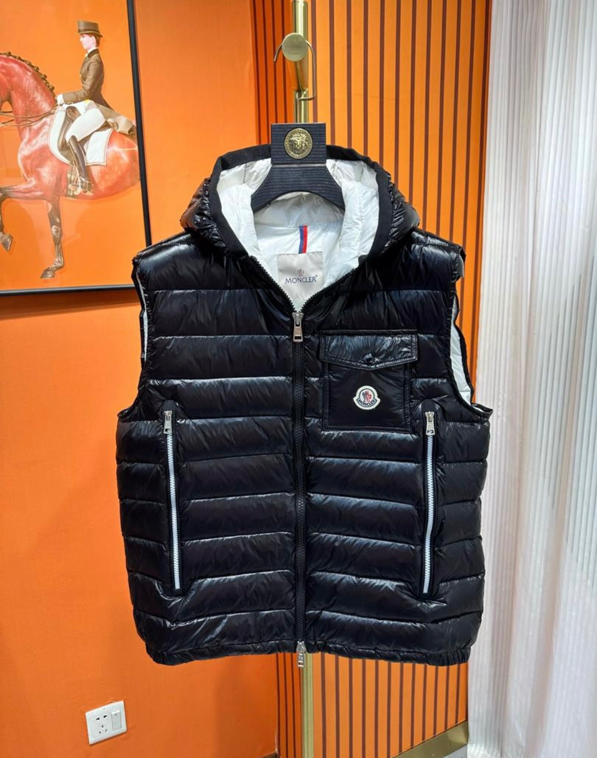 M*ncler Black Down Ragot Vest