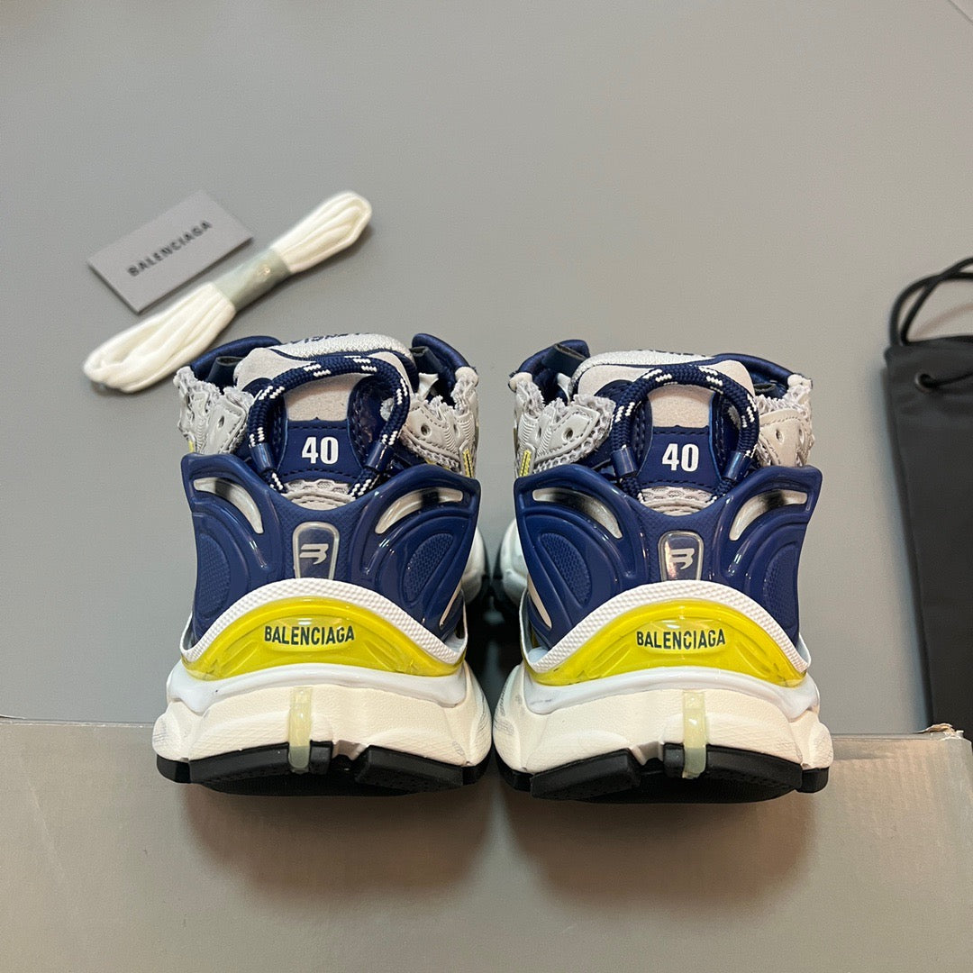 B*lenciaga Runner White Blue Yellow Grey Black
