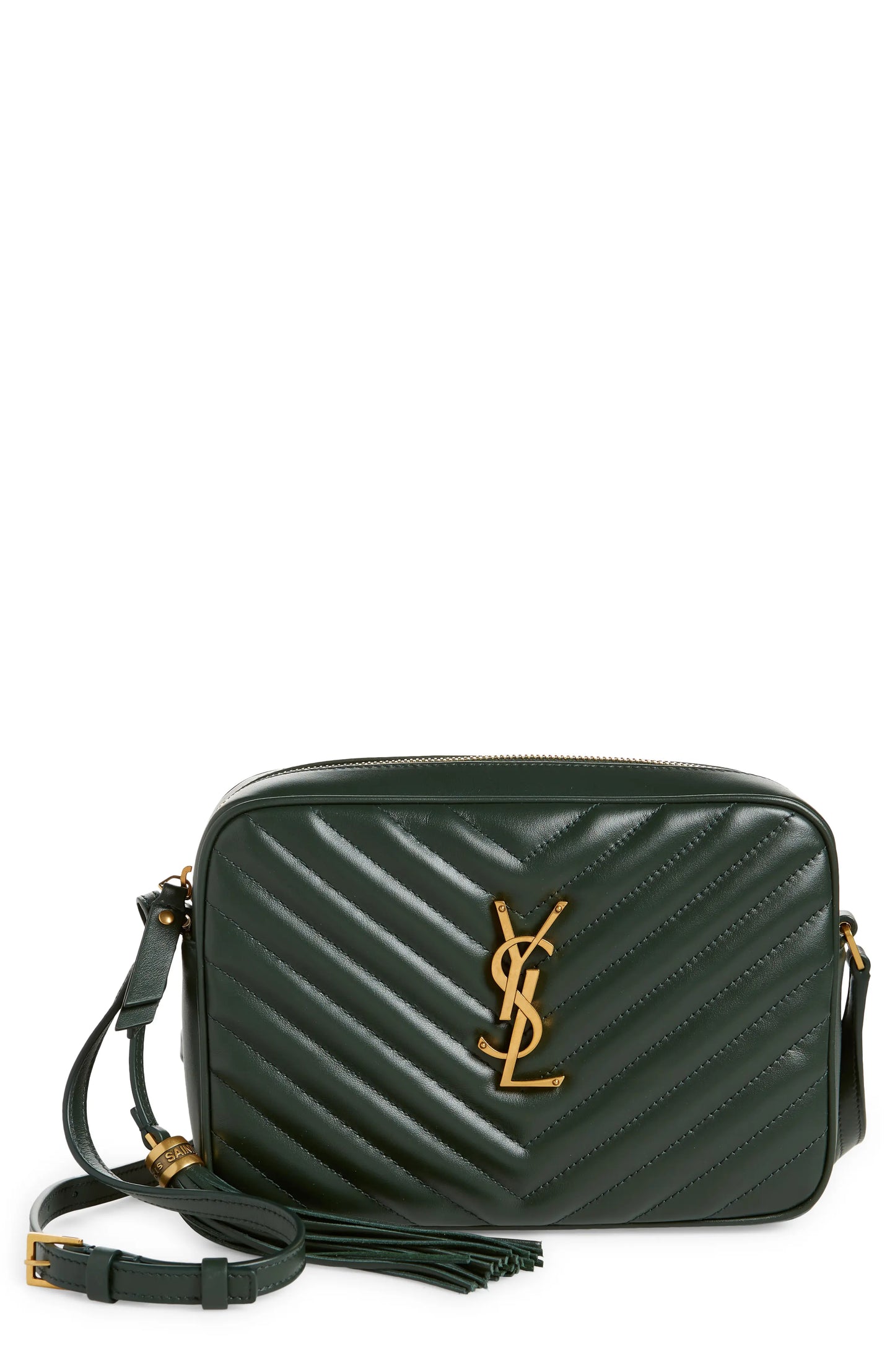 YSLT L*U Quilted Leather Shoulder Bag In Green