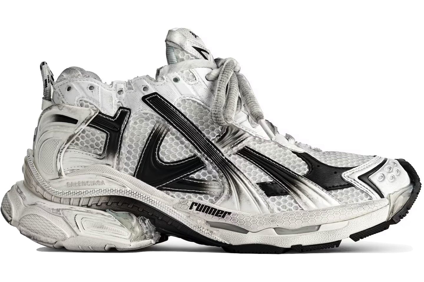 B*lenciaga Runner White Black Gradient
