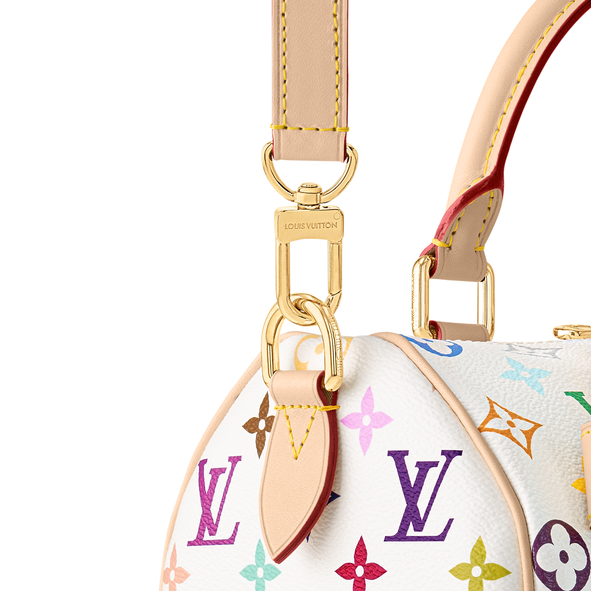 L*V*T x T*M Bag Sp*edy B*ndo*lière 25 Monogram White Multicolor