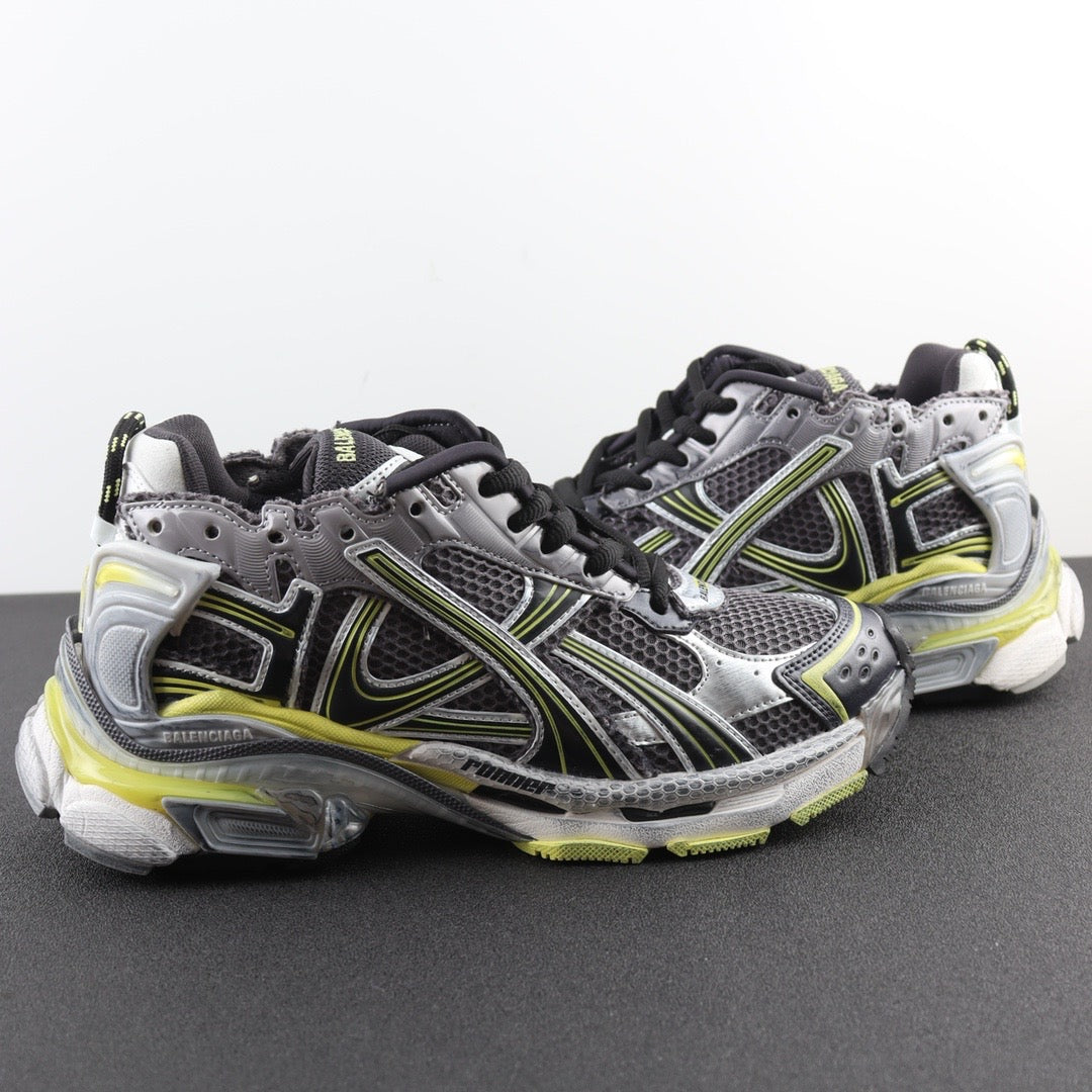 B*lenciaga runner black grey yellow