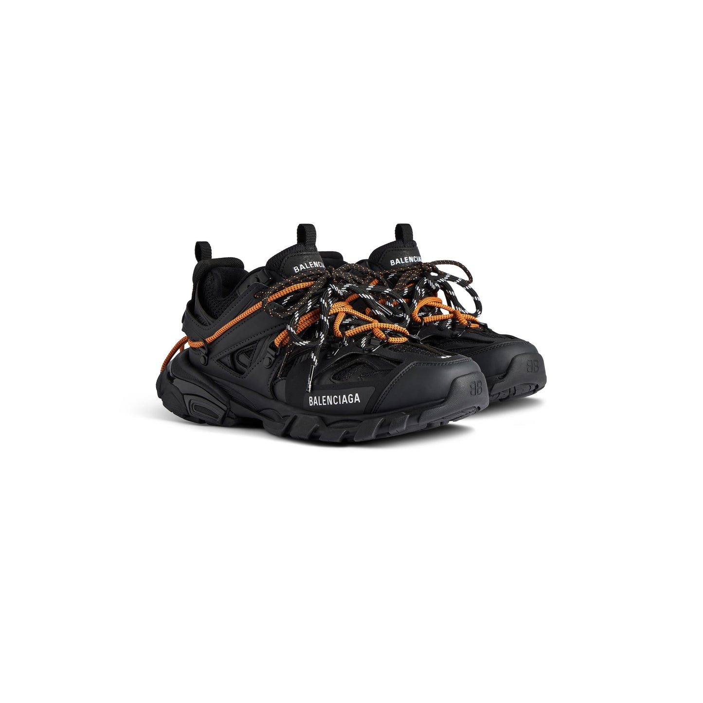B*lenciaga track Trail laces Black orange