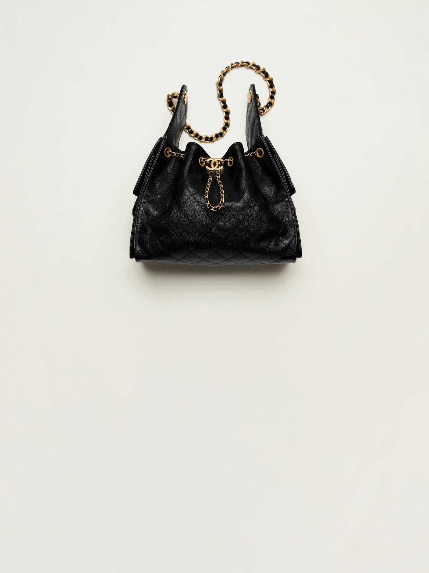 Cha Boy Flap Quilted Medium Caviar Black bag