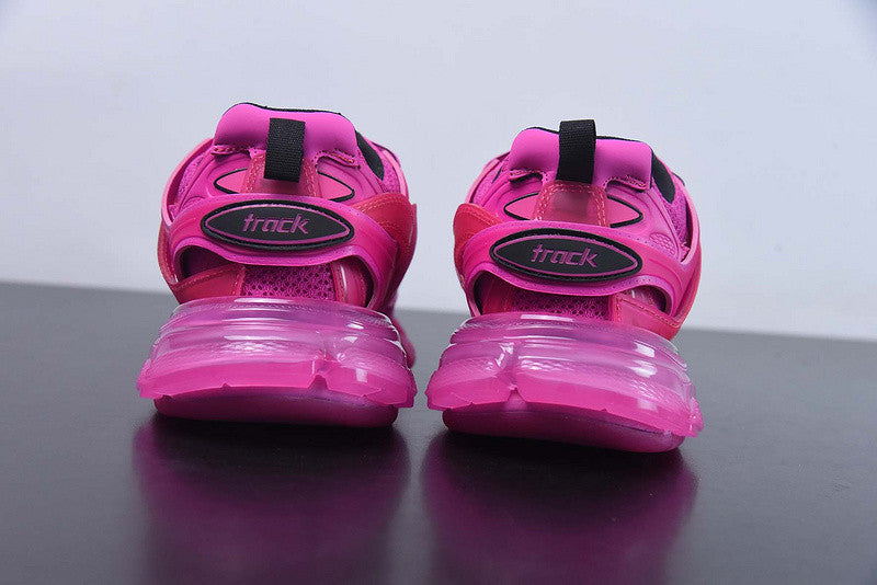 B*lenciaga Track Clear Sole Dark Pink