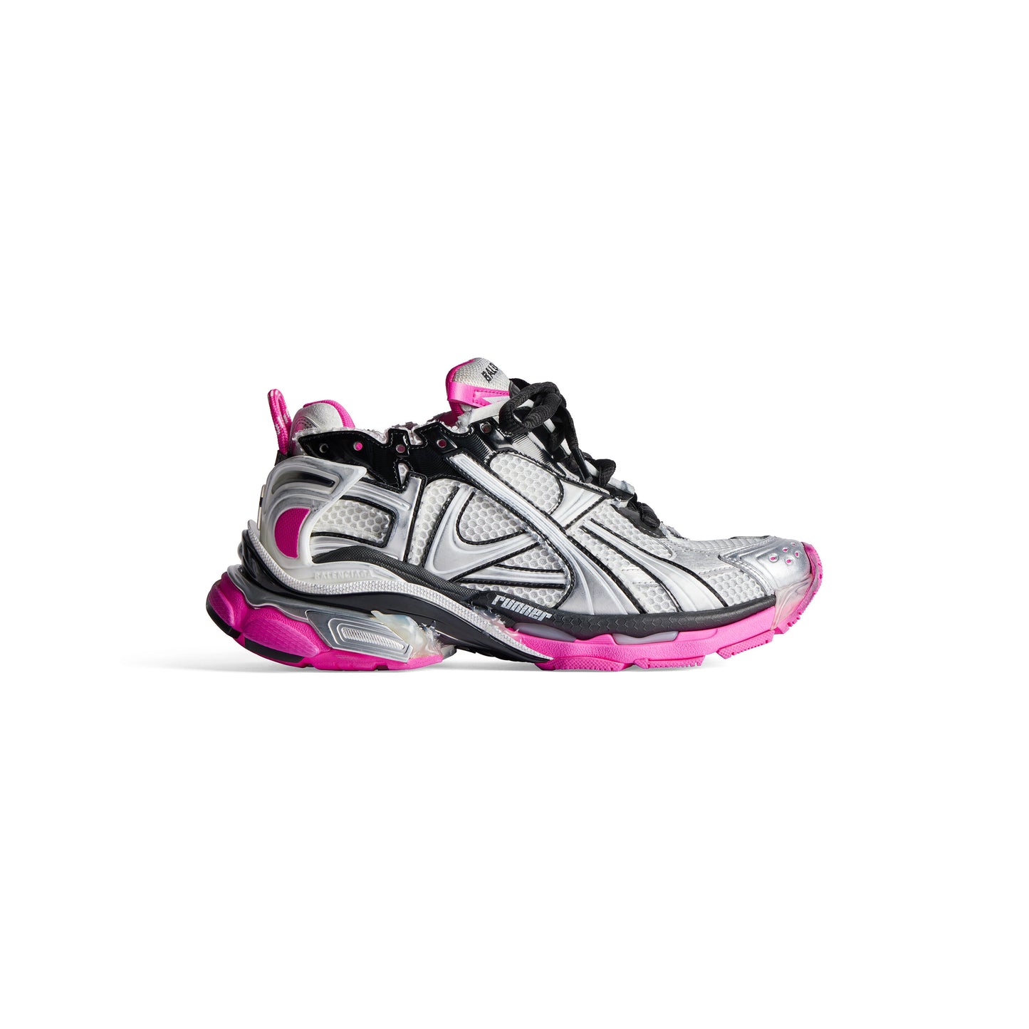 B*lenciaga runner silver pink