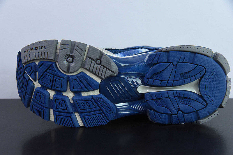 B*lenciaga Runner white, blue ,grey