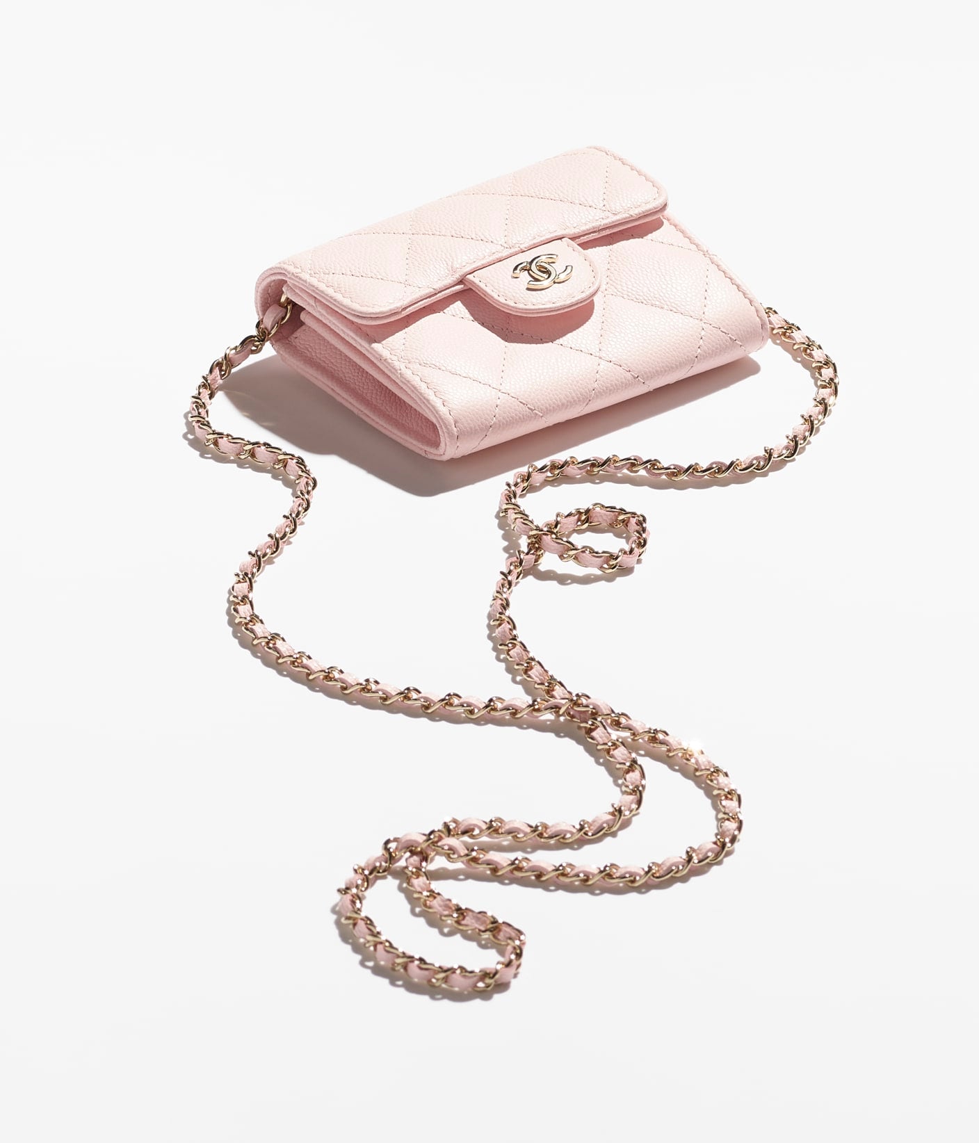 CLASSIC CLUTCH WITH CHAIN
Light Pink Flap Wallet