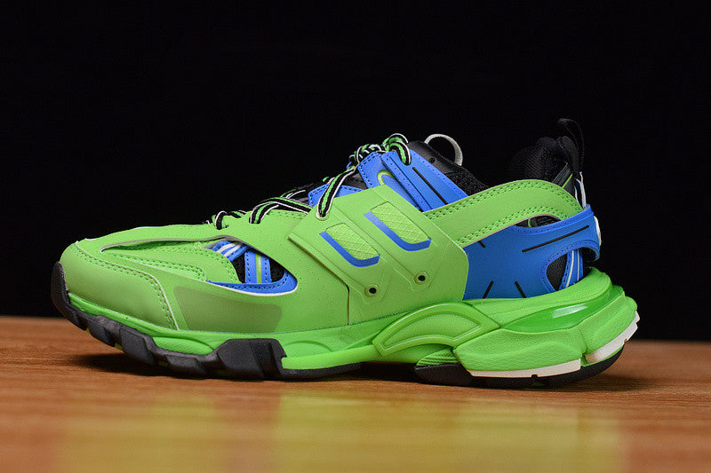 B*lenciaga Track Green Blue