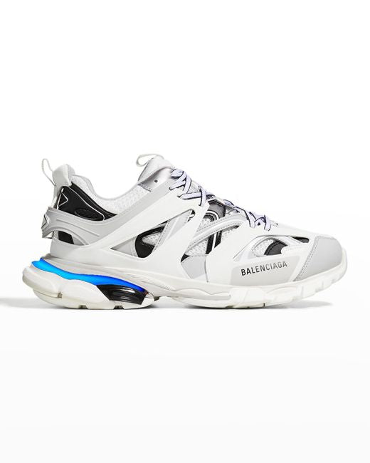 B*lenciaga Track led sole White grey