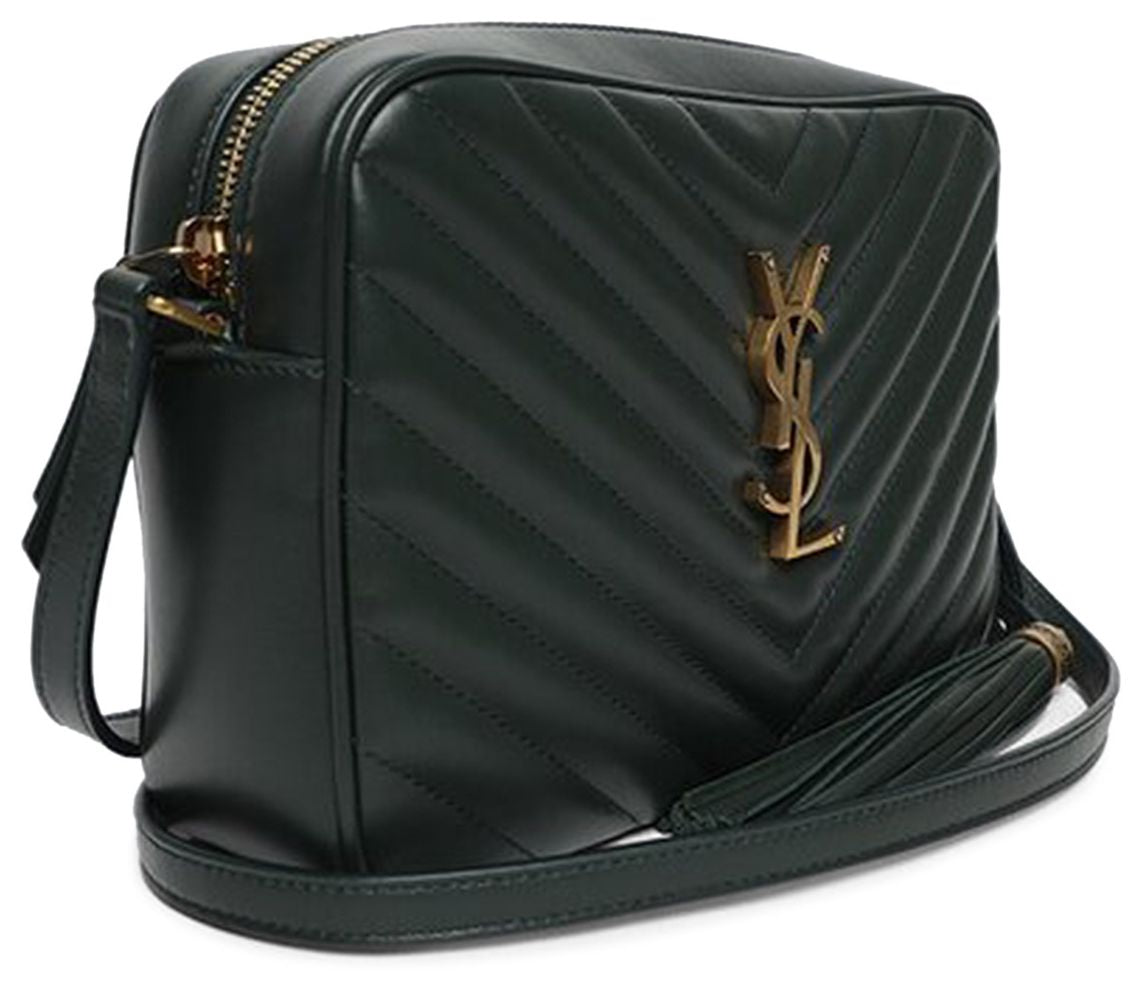 YSLT L*U Quilted Leather Shoulder Bag In Green