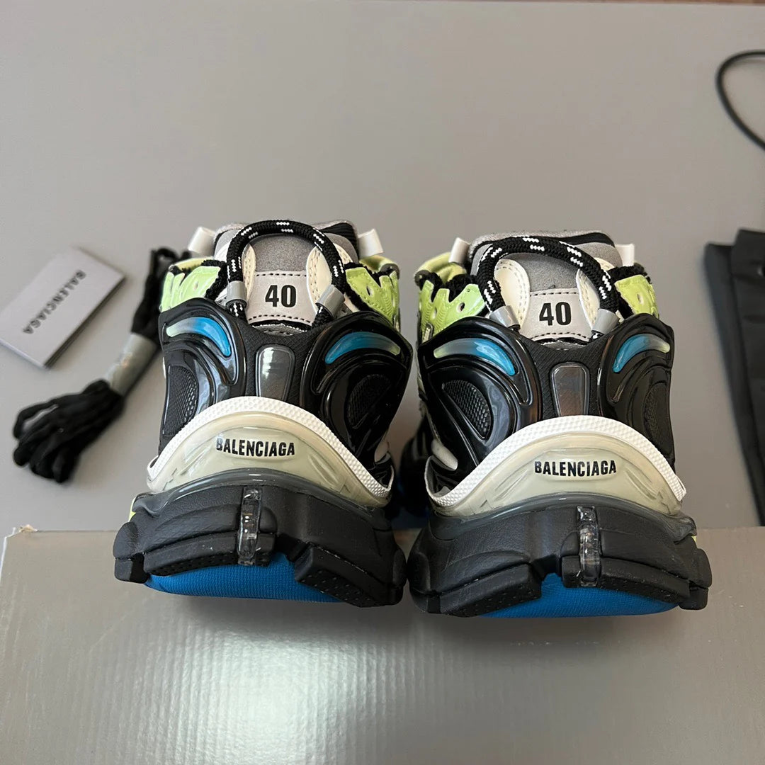 B*lenciaga Runner Green Blue Black Grey