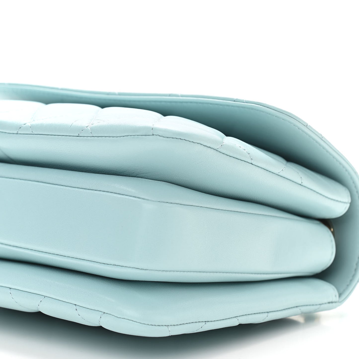 Cha Lambskin Quilted Small Trendy CC Flap Dual Handle Bag Light Blue