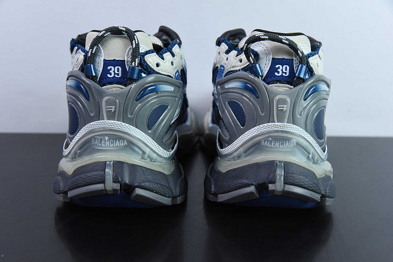 B*lenciaga Runner white, blue ,grey