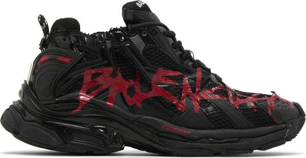 B*lenciaga Runner Sneaker Graffiti - Black Red
