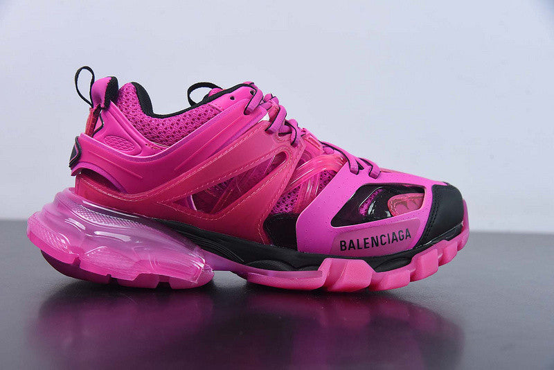 B*lenciaga Track Clear Sole Dark Pink