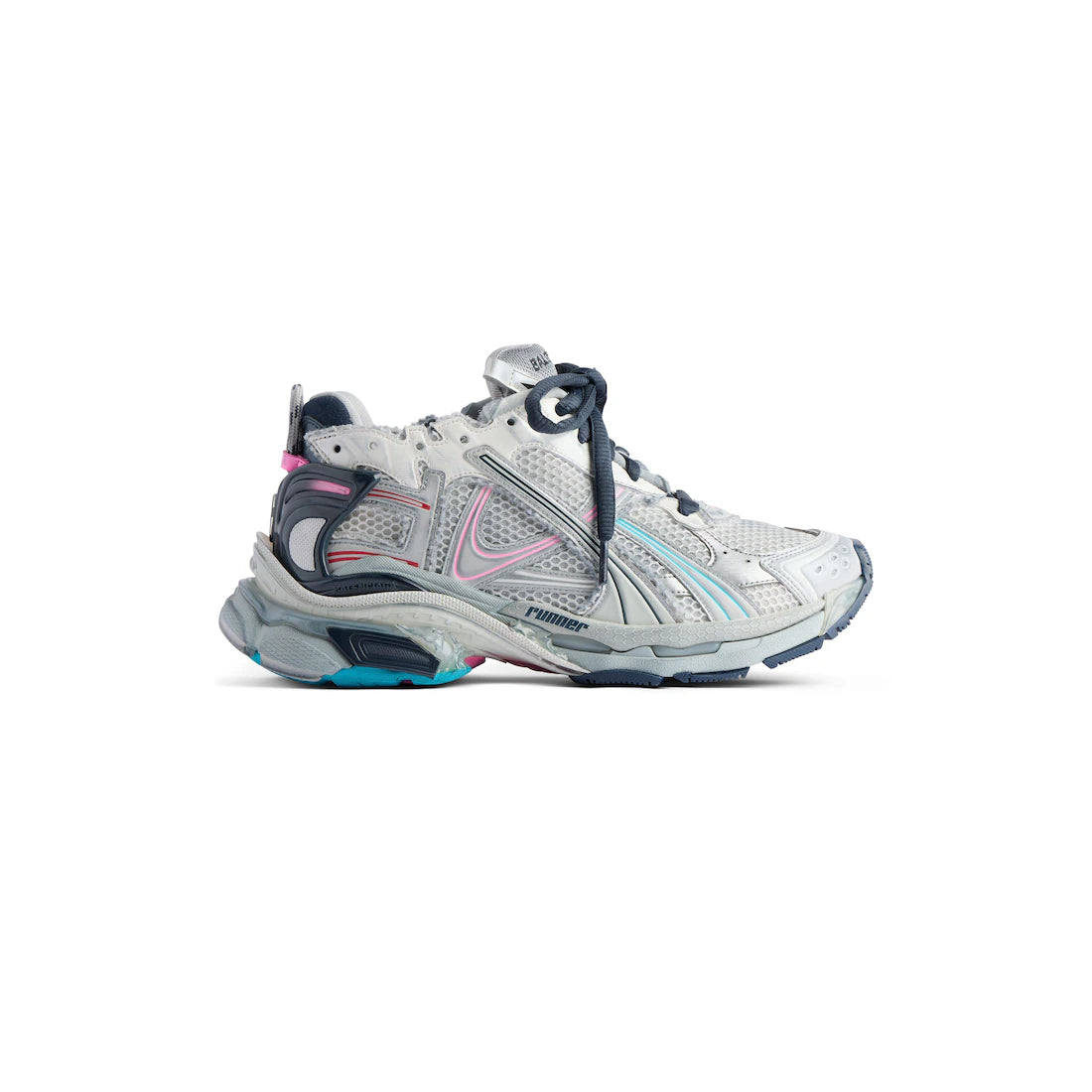 B*lenciaga Runner grey, pink and blue mesh