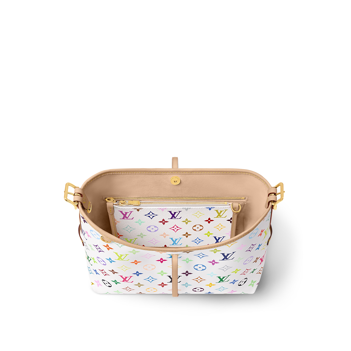 L*V*T x T*M Handbag Carr*All PM Monogram White Multicolor