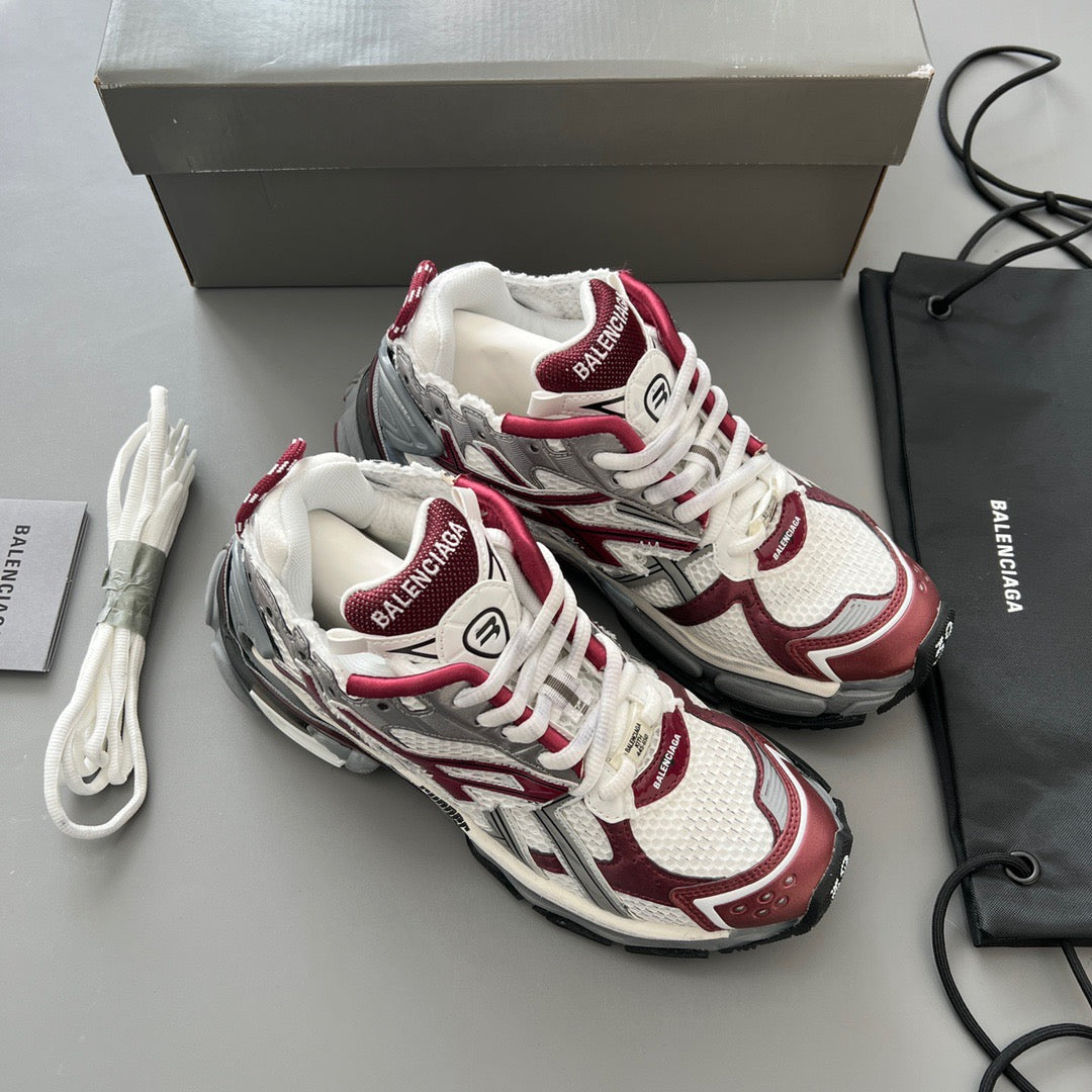 B*lenciaga runner burgundy