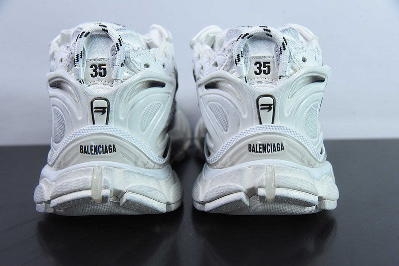 B*lenciaga Runner White Black Gradient