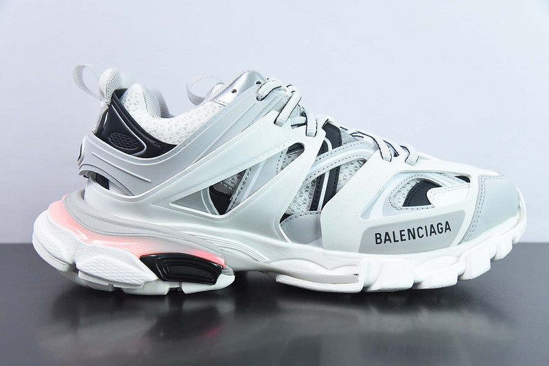 B*lenciaga Track led sole White grey