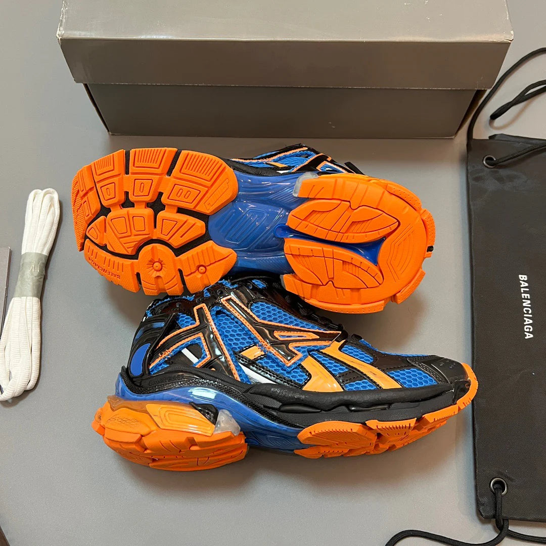 B*lenciaga Runner Blue Orange Black