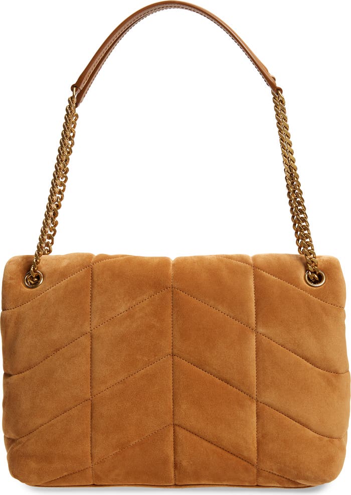 Y*S*L*T Medium Lo*l*u Puffer Matelassé Suede Shoulder Bag