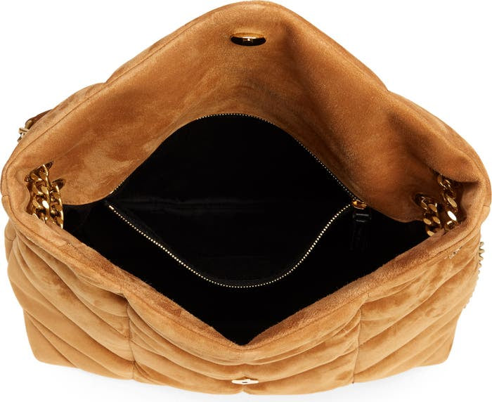 Y*S*L*T Medium Lo*l*u Puffer Matelassé Suede Shoulder Bag