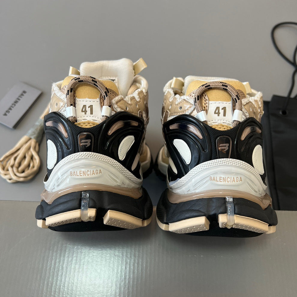 B*lenciaga Runner Beige Black White