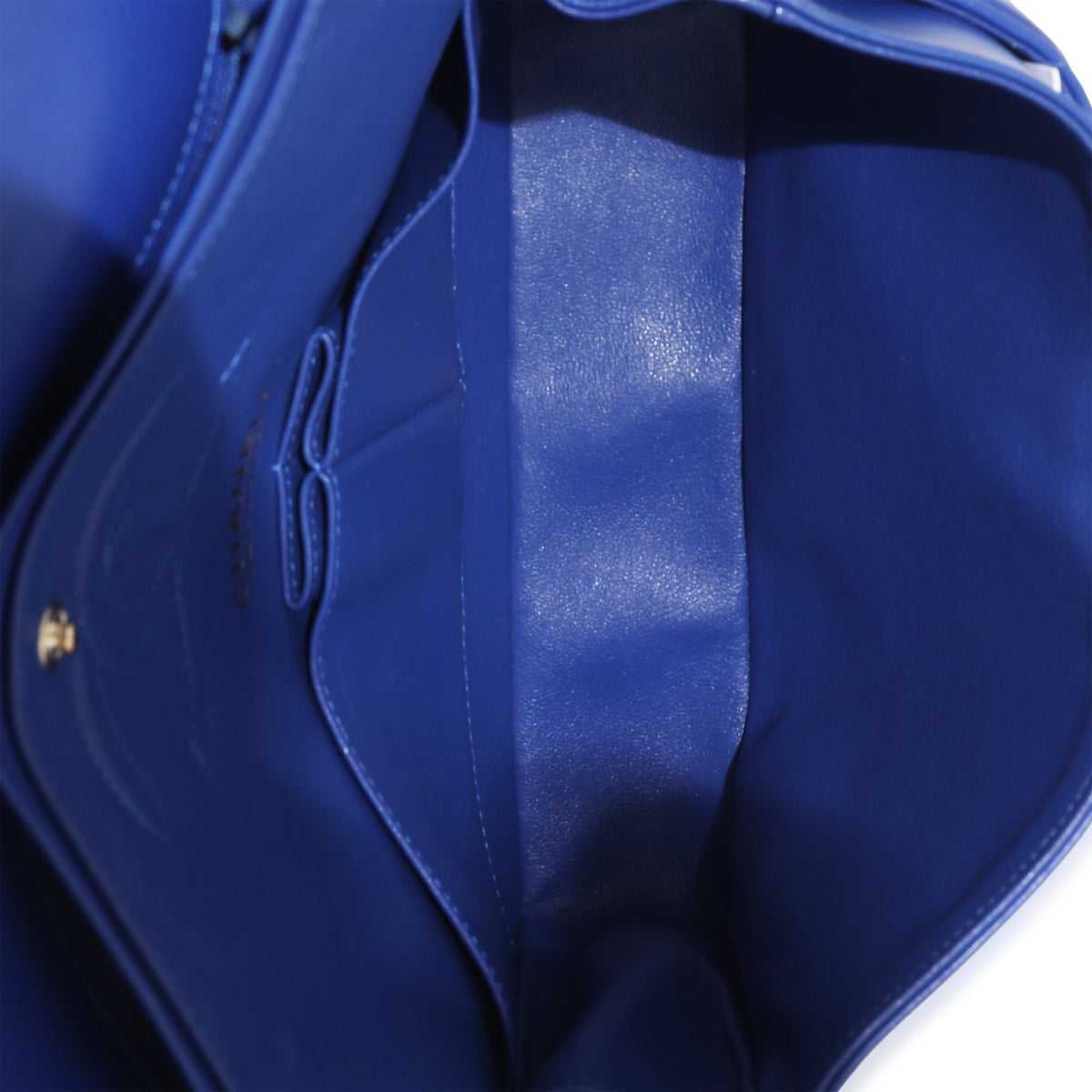 Cha Royal Blue Lambskin Medium Classic Flap Bag
