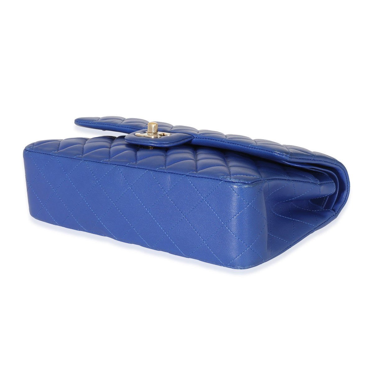 Cha Royal Blue Lambskin Medium Classic Flap Bag