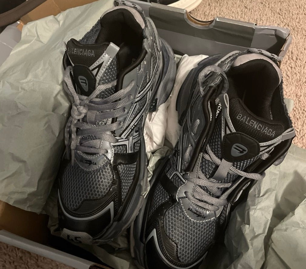 B*lenciaga Runner Sneaker Dark Grey Black