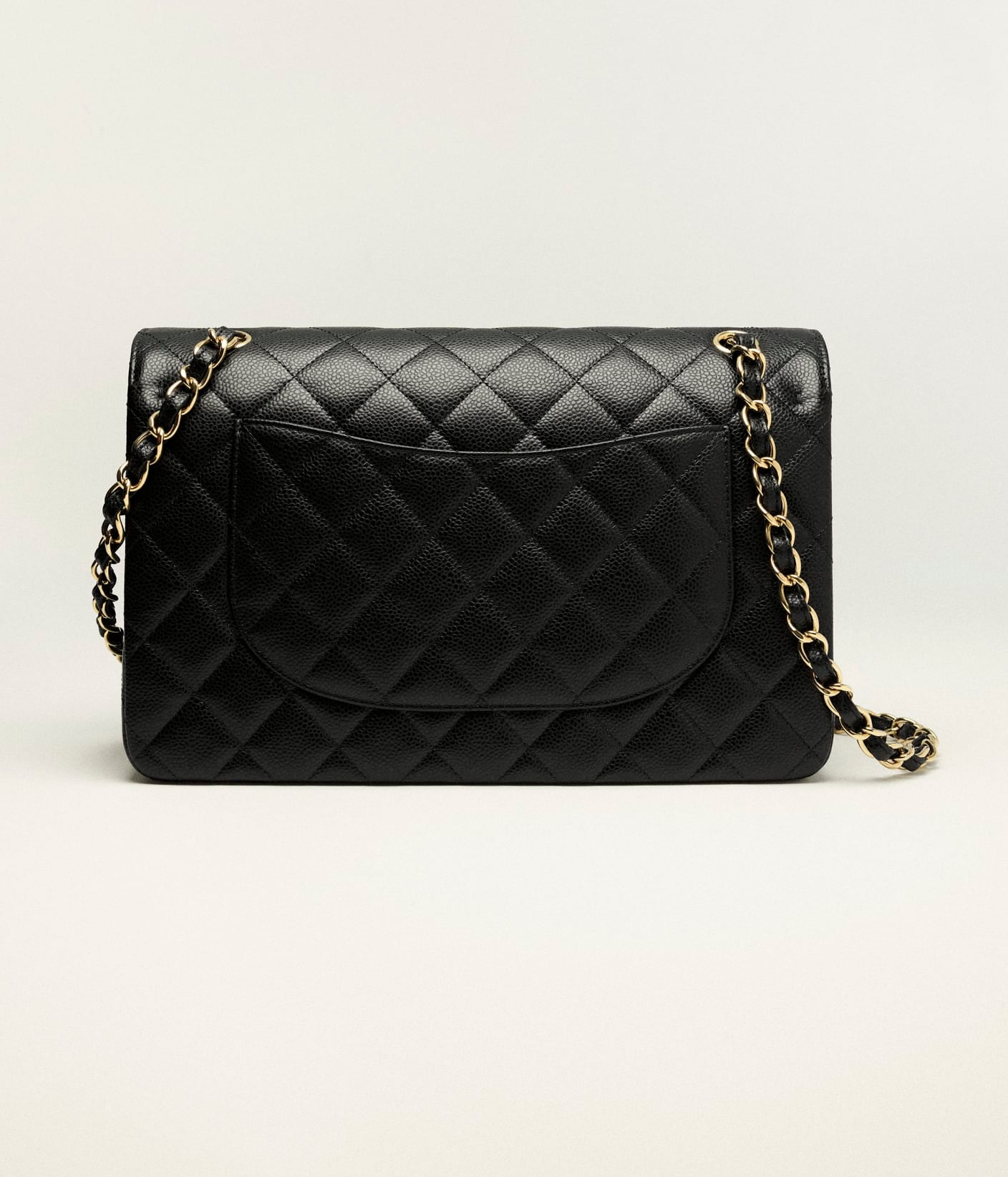 Cha Handbag Large Classic
Grained Calfskin & Gold-Tone Metal Black