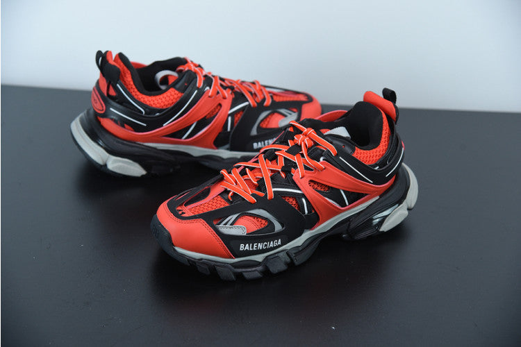 B*lenciaga Track red grey black white