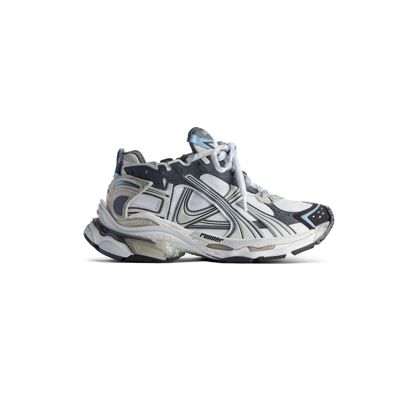B*lenciaga Runner white, beige, grey and blue