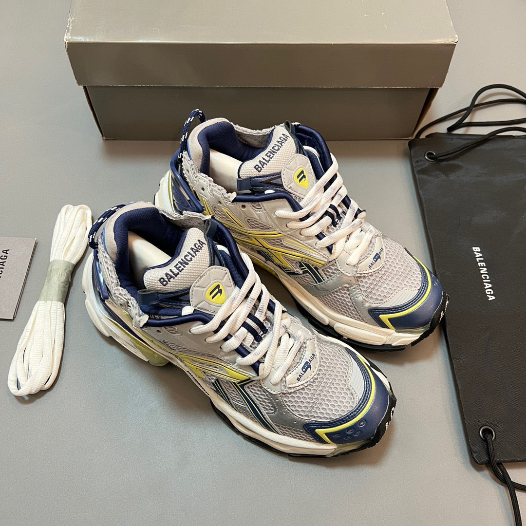 B*lenciaga Runner White Blue Yellow Grey Black
