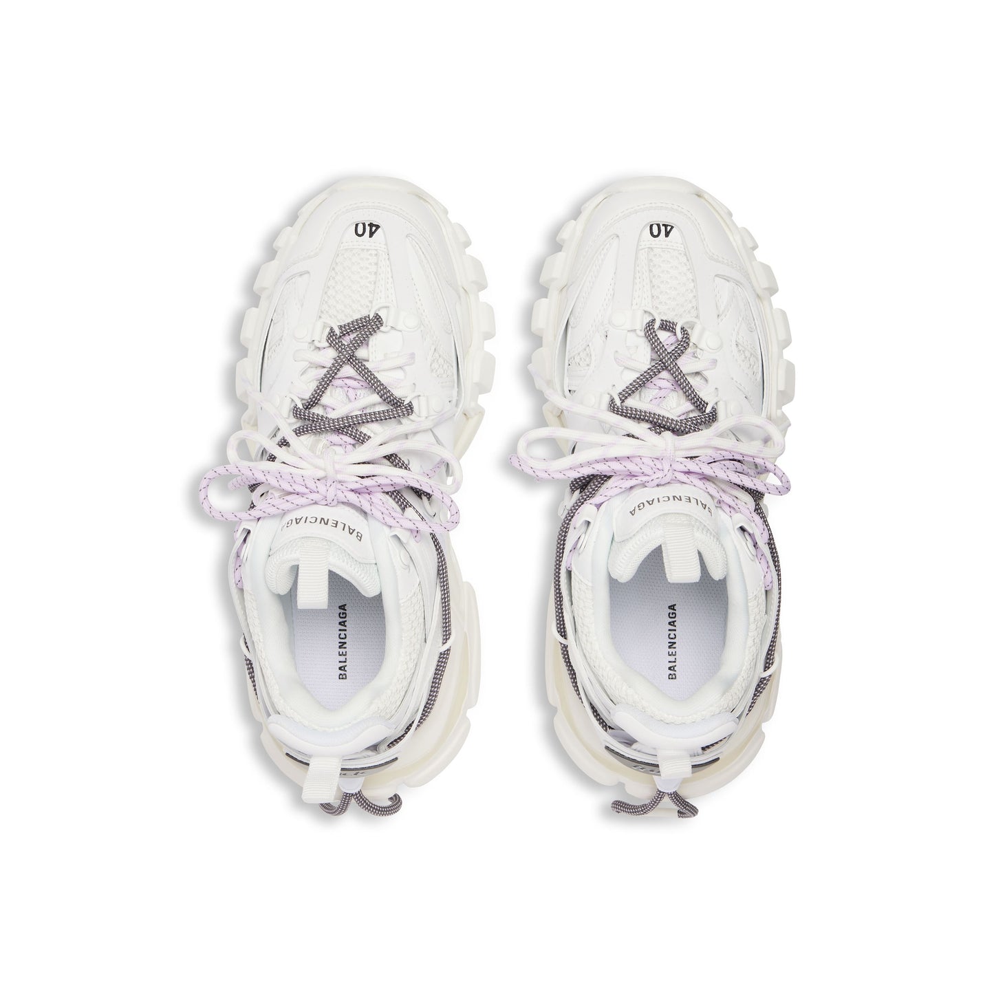 B*lenciaga track Trail laces White Lilac