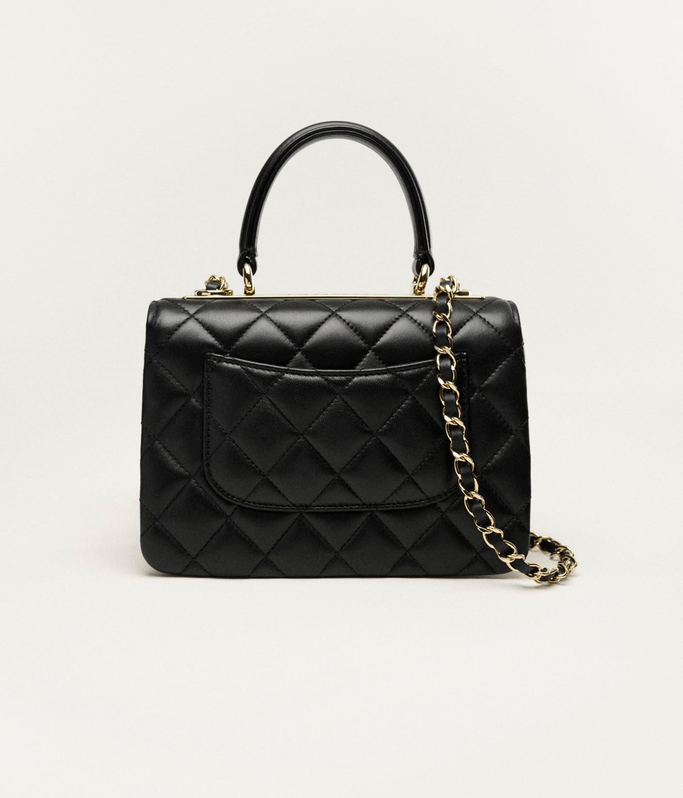 Cha MINI FLAP BAG WITH TOP HANDLE Black